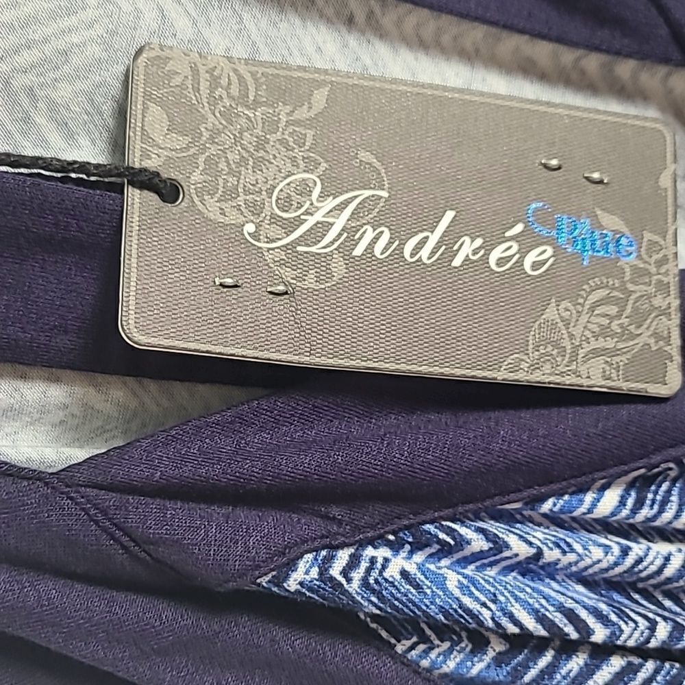 Andree One-piece Jumpsuit, Navy Blue & White Print, Navy Trim, Size Medium, NWOT - Picture 8 of 10